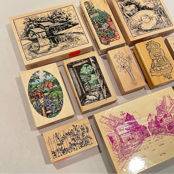 stampendous rubber stamp Lot PSX & Others Cottage Wishing Well Floral Village - Picture 2 of 11
